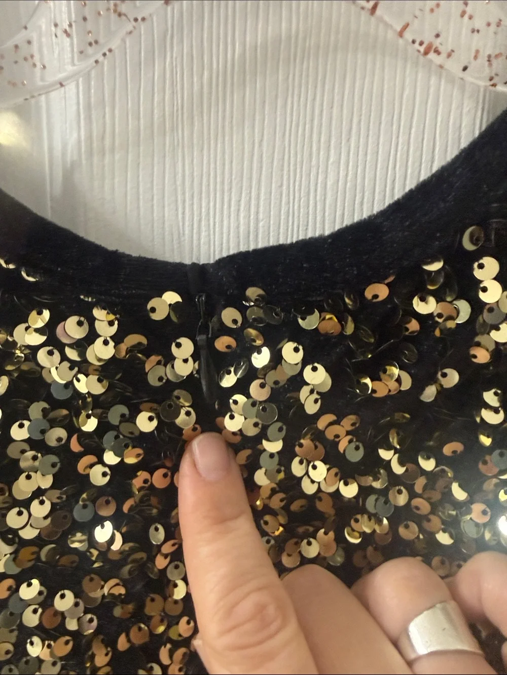 Justice Black and Gold Sequin Party Dress